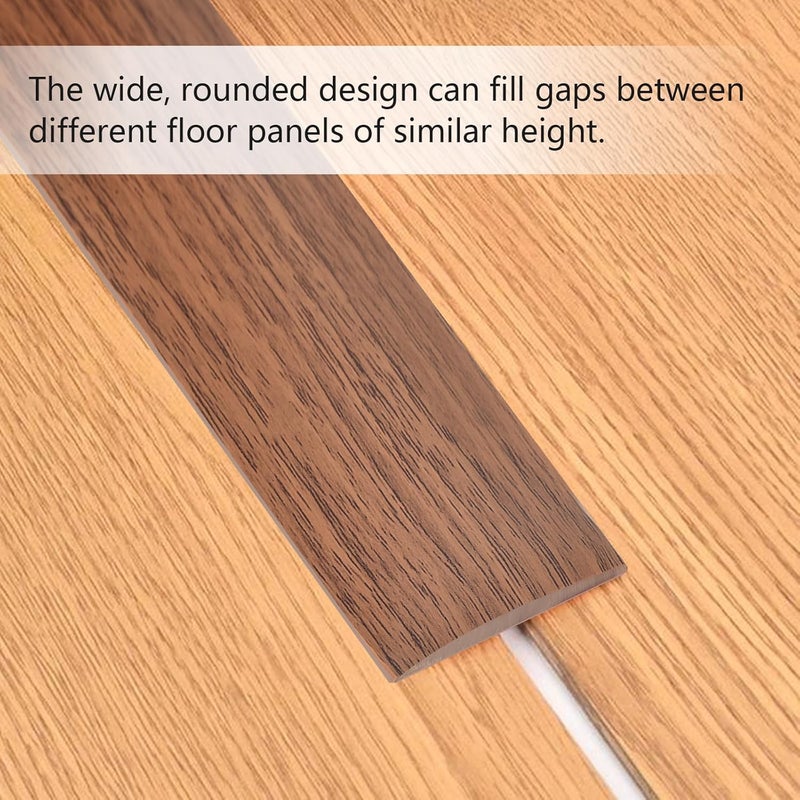 Farady Vinyl Floor Transition Strip, Self Adhesive Floor Cover Strip PVC Laminate Threshold Strip Bar Flat Divider Strip for Joining Floor Gaps, Doorways Threshold, Carpet, 2" Wide (Brown Wood Grain, 3.28Ft) - Image 5